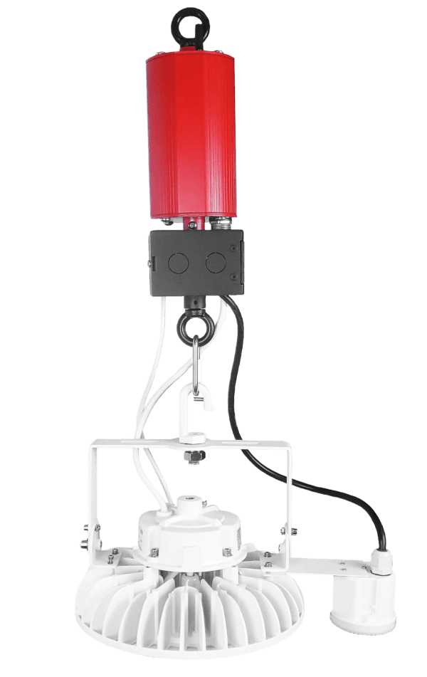 ECO Round High Bay shown with BBU & OC Sensor compatibility