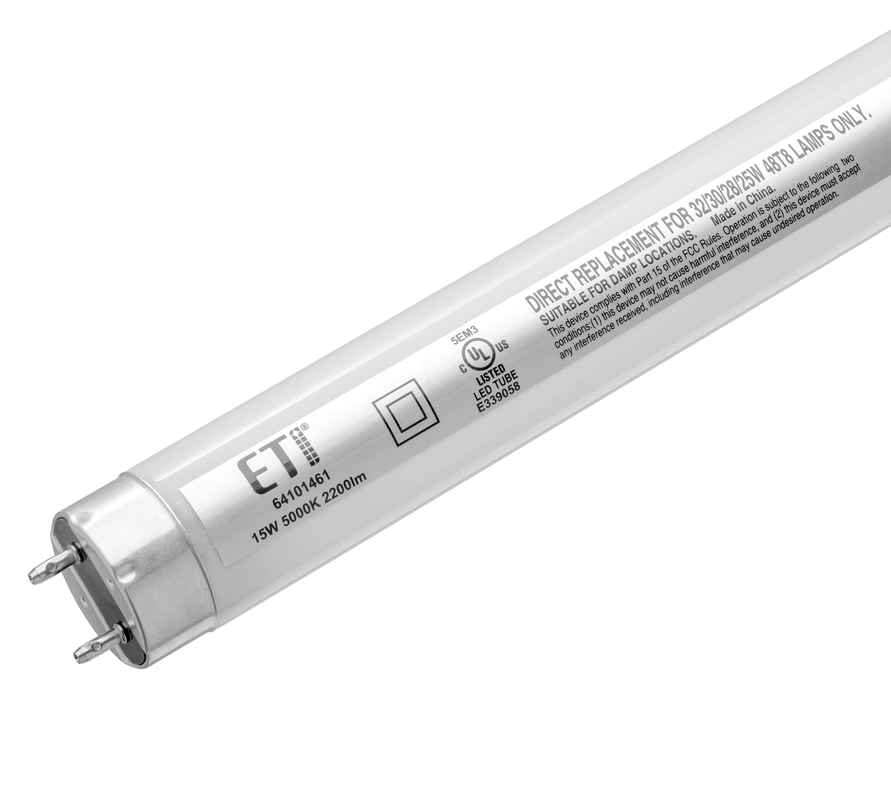 64101461 - 4’ T8 Ballast Compatible LED Tube - ETI SSL